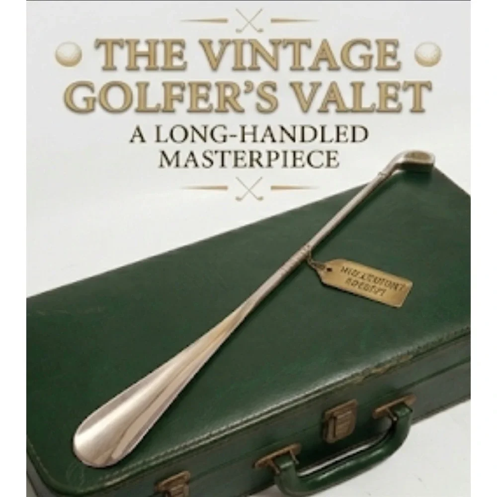 Vintage‎ Golf Club Long Handled Shoehorn Silver Metal Tone Golfer Valet Gift MCM